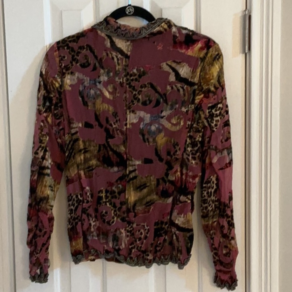 Alberto Makali Multicolor Mixed-Print Velvet-Trim & Beaded Jacket - Picture 9 of 15